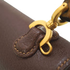 Gucci Bamboo Shoulder Handbag Leather Brown 0084 Vintage With Strap — view 8
