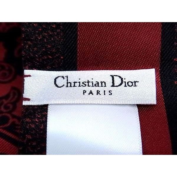 Dior Mitzah Silk Heart Ribbon Scarf Red Black — view 3