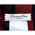 Dior Mitzah Silk Heart Ribbon Scarf Red Black — view 3