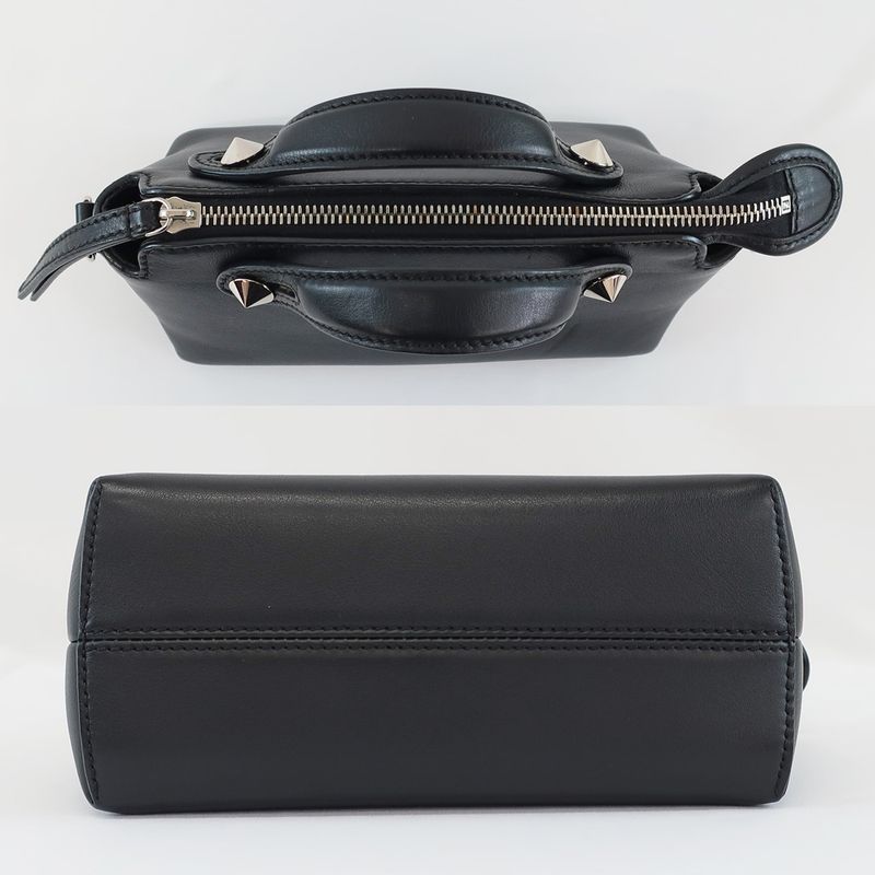Fendi Mini Vitheway Black Shoulder Bag Handbag 2-Way Leather 8 Bl135 — view 6