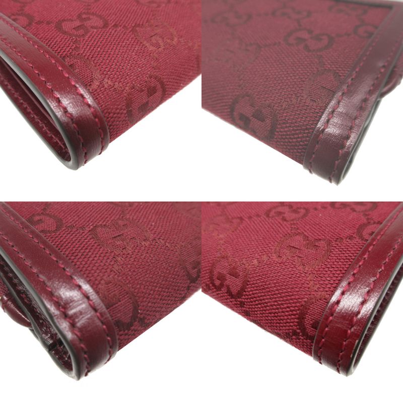 Gucci Compact Wallet GG Canvas Leather Bordeaux L Zipper 1893 — view 8