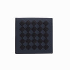 Bottega Veneta Intrecciato Calfskin Black Deep Blue Folding Coin Purse — view 2