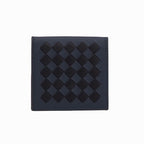Bottega Veneta Intrecciato Calfskin Black Deep Blue Folding Coin Purse — view 3