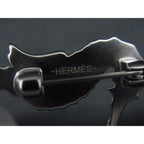Hermes Seahorse Pin Badge Brooch Silver — view 4