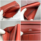 Hermes Bifold Long Wallet Bearn Red Leather — view 2