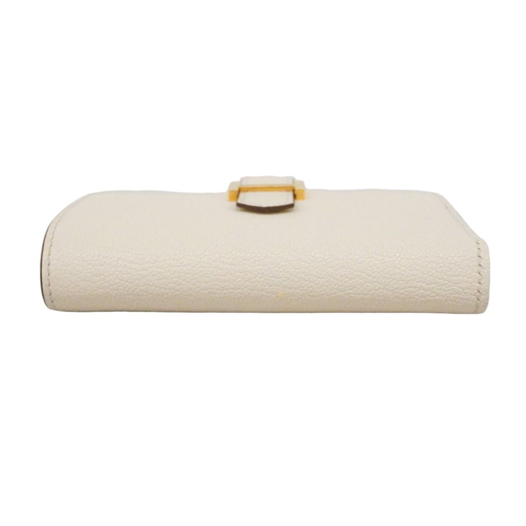 Hermes Trifold Wallet Bearn Combine Chevre Mysore Mushroom Gold — view 2