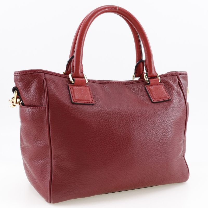 Loewe 2-Way Shoulder PIEL Vacuna Cowhide 318.32 C86 Leather Red Handbag — view 3