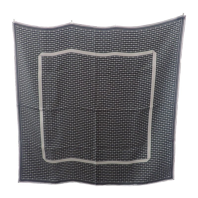 Chanel Coco Mark Scarf Silk Black