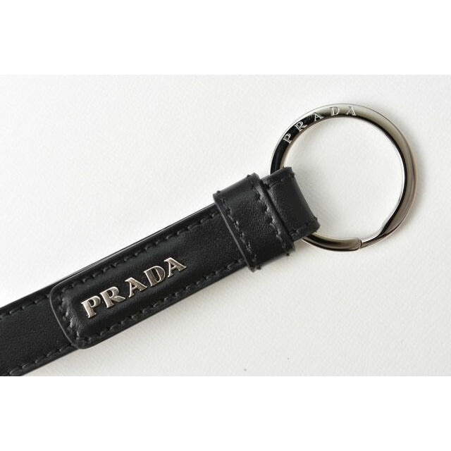 Prada Key Ring Holder Bag Charm Logo 2 Pp154 070 F0002 Nero Black — view 2