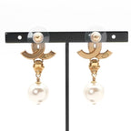 Chanel Earrings Gold Coco Mark Rhinestone — view 9