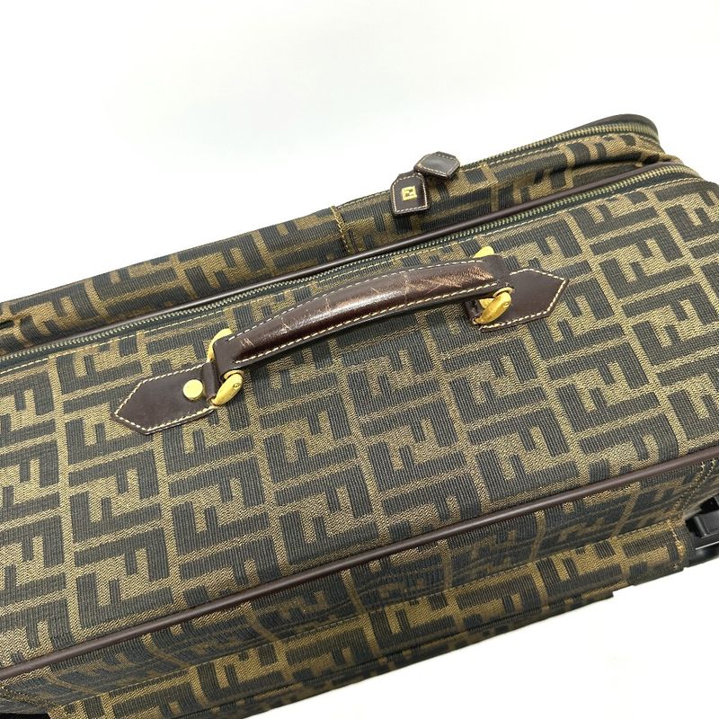 Fendi Carry-on Luggage Bag Zucca Pattern Canvas Brown Travel Suitcase — view 5
