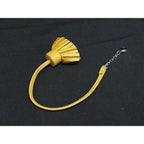 Hermes Carmenchita Leather Silver Tassel Key Holder Charm Yellow — view 2