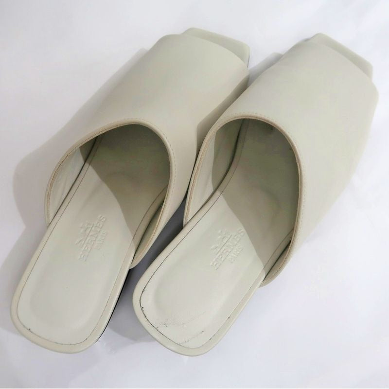Hermes Idol Mule Z Size 37 Ivory Apparel Shoes — view 7