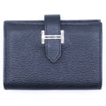 Hermes Bearn Mini Card Case Silver Black