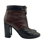 Chanel Short Boots Quilted Black Brown Leather 37 — view 3