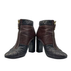 Chanel Short Boots Quilted Black Brown Leather 37 — view 4