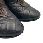 Chanel Short Boots Quilted Black Brown Leather 37 — view 5