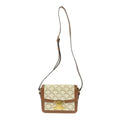 Celine Calf Triomphe Canvas Teen Shoulder Bag White