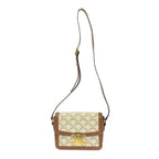 Celine Calf Triomphe Canvas Teen Shoulder Bag White