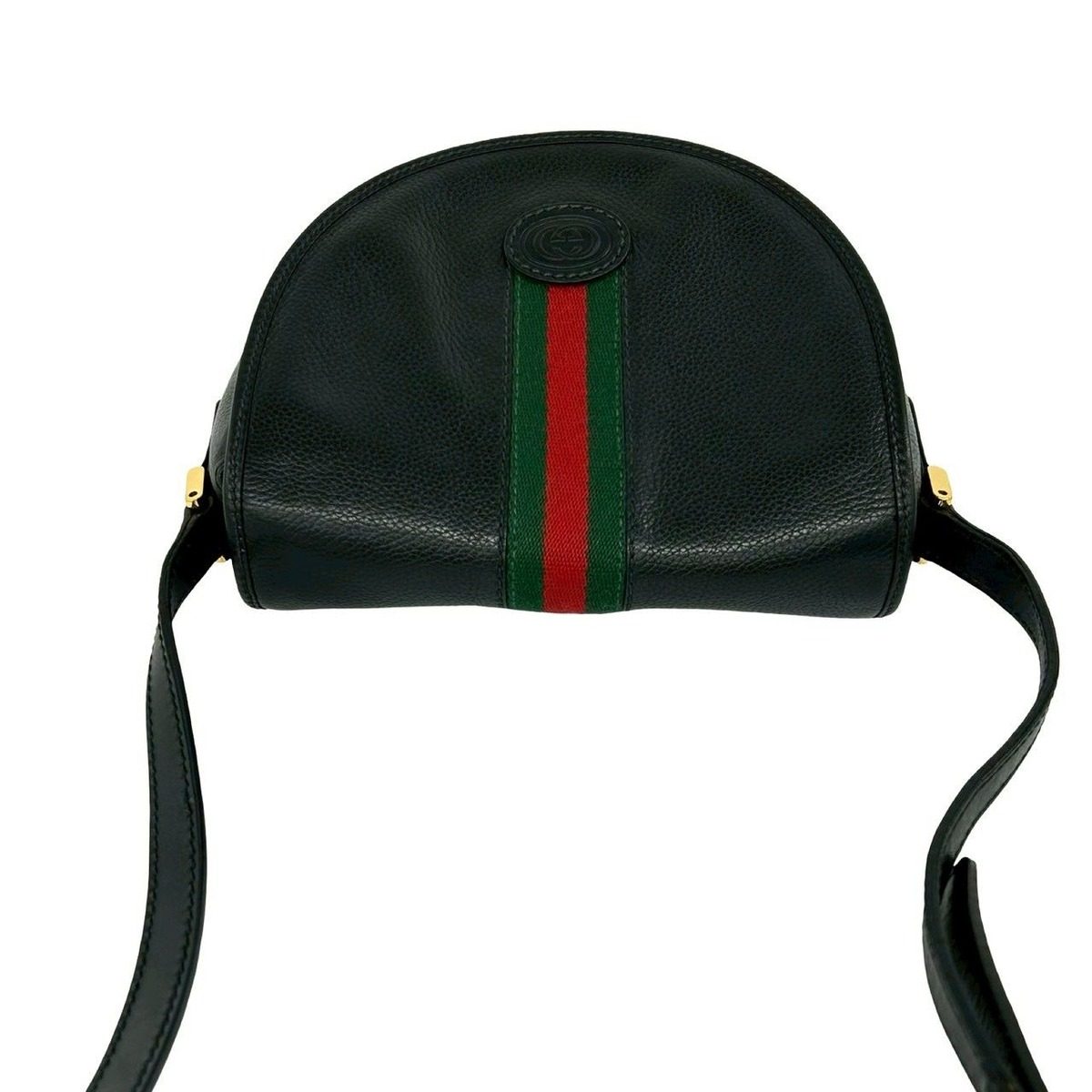Gucci Vintage Sherry Line GG Logo Leather Shoulder Bag Pochette Black — view 4