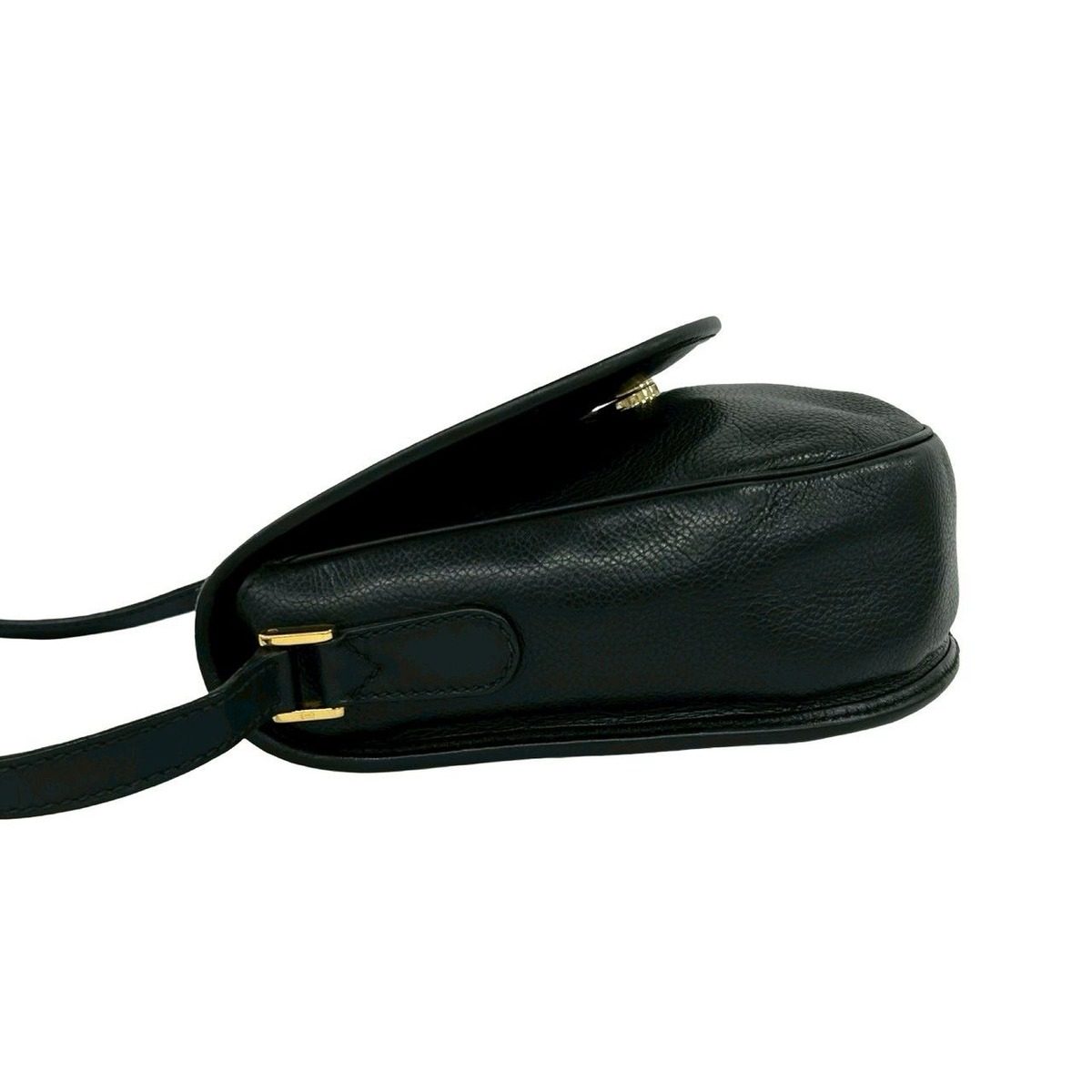 Gucci Vintage Sherry Line GG Logo Leather Shoulder Bag Pochette Black — view 5