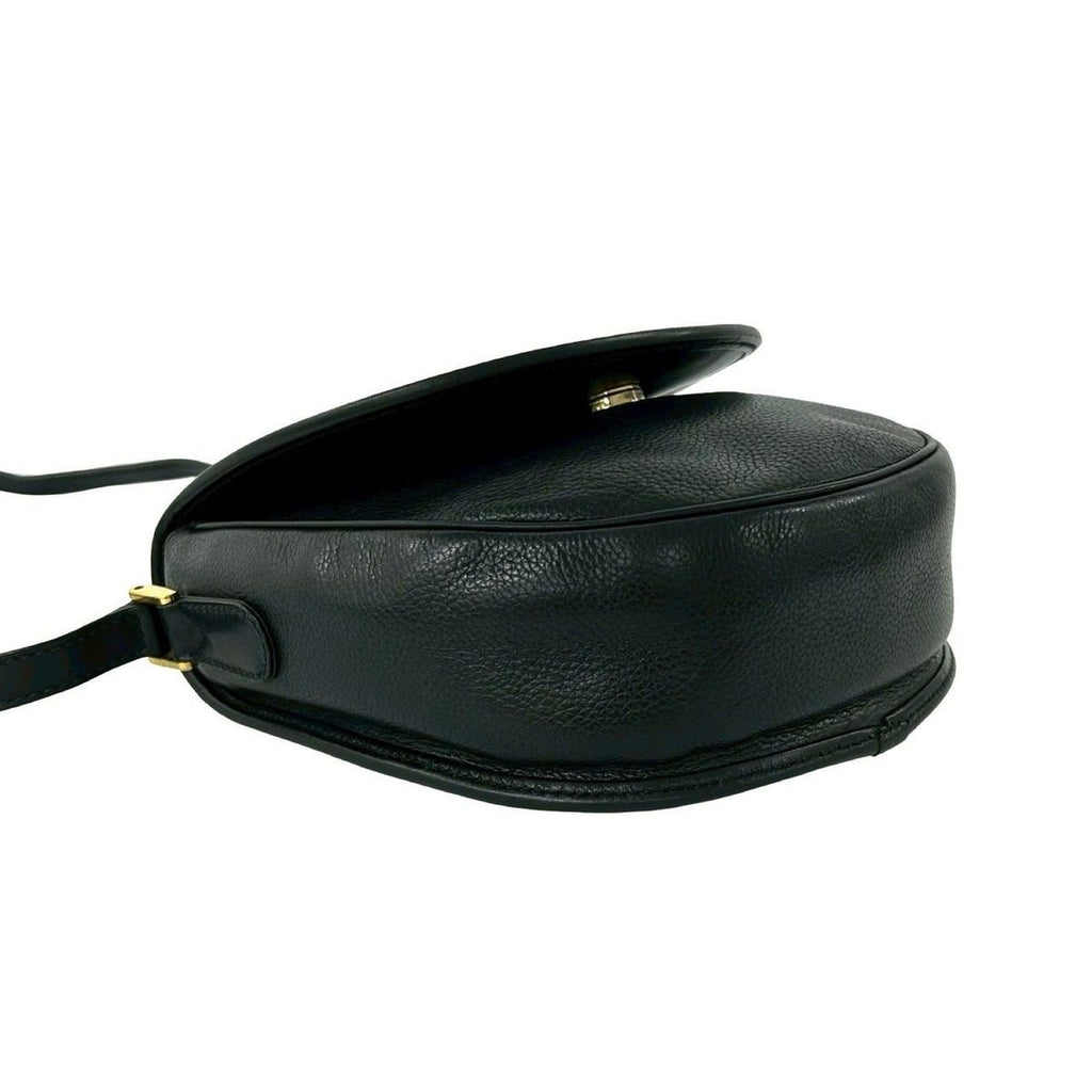 Gucci Vintage Sherry Line GG Logo Leather Shoulder Bag Pochette Black — view 7