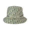 Dior Vintage Trotter Oblique White Cotton Hat Bucket