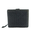 Bottega Veneta Intrecciato Wallet Bifold Coin Purse Leather Black