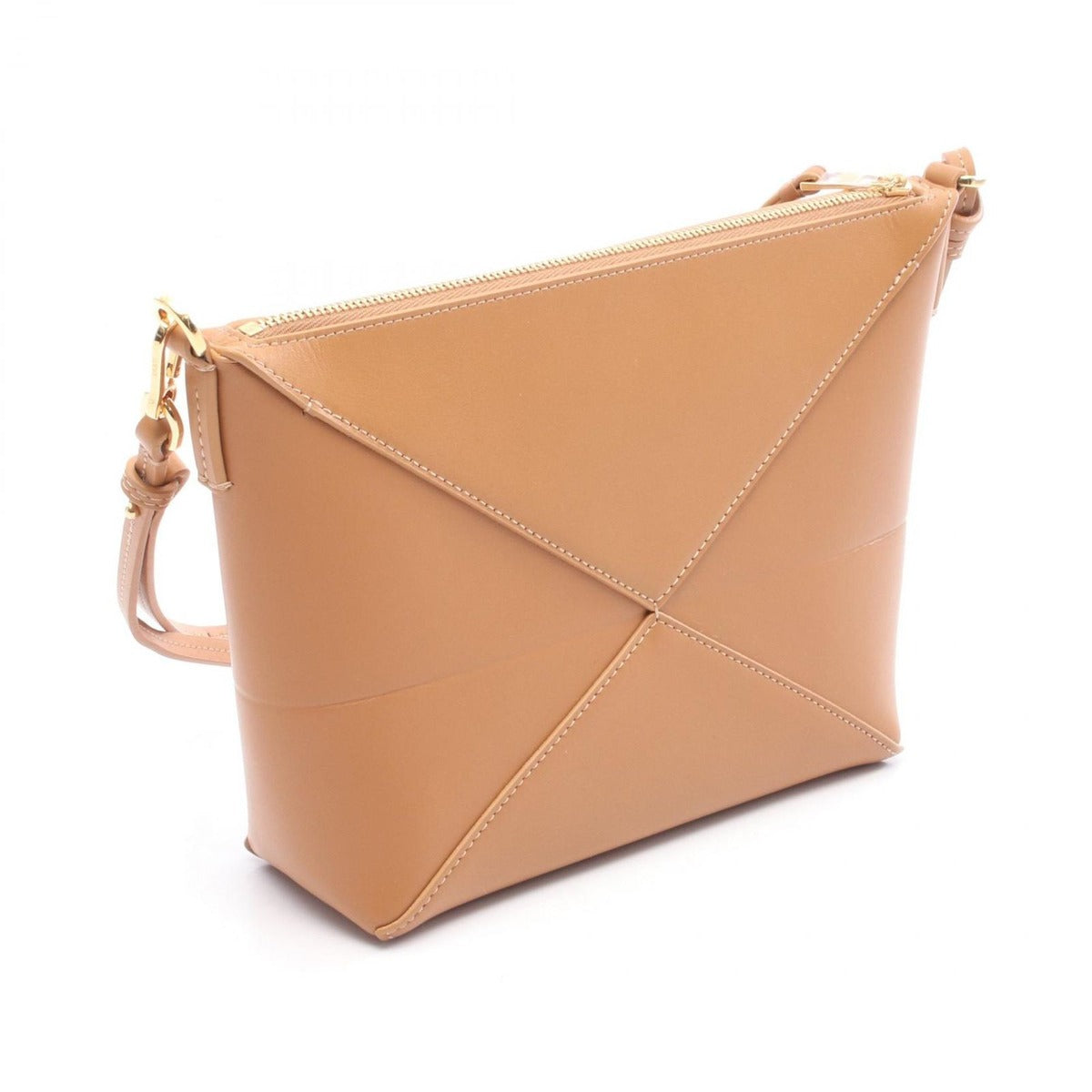Loewe Clutch Puzzle Fold Pouch Brown Leather — view 2