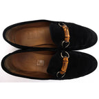 Gucci Bit Loafer Shoes Men Suede Leather Black Bamboo — view 5