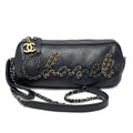 Chanel Bag Chain Shoulder 2-Way Logo Black Silver Gold Lambskin
