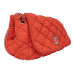 Chanel Shoulder Bag Bubble Quilt Nylon Red Silver — view 2