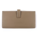 Hermes Bearn Souffle Etoupe Silver Leather Wallet — view 3
