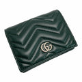Gucci GG Marmont Double Card Case Wallet Green Bifold Box with Cloth Handbag