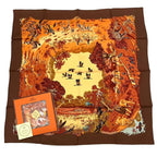 Hermes Scarf 100% Silk Carre 90 Africa Brown Box