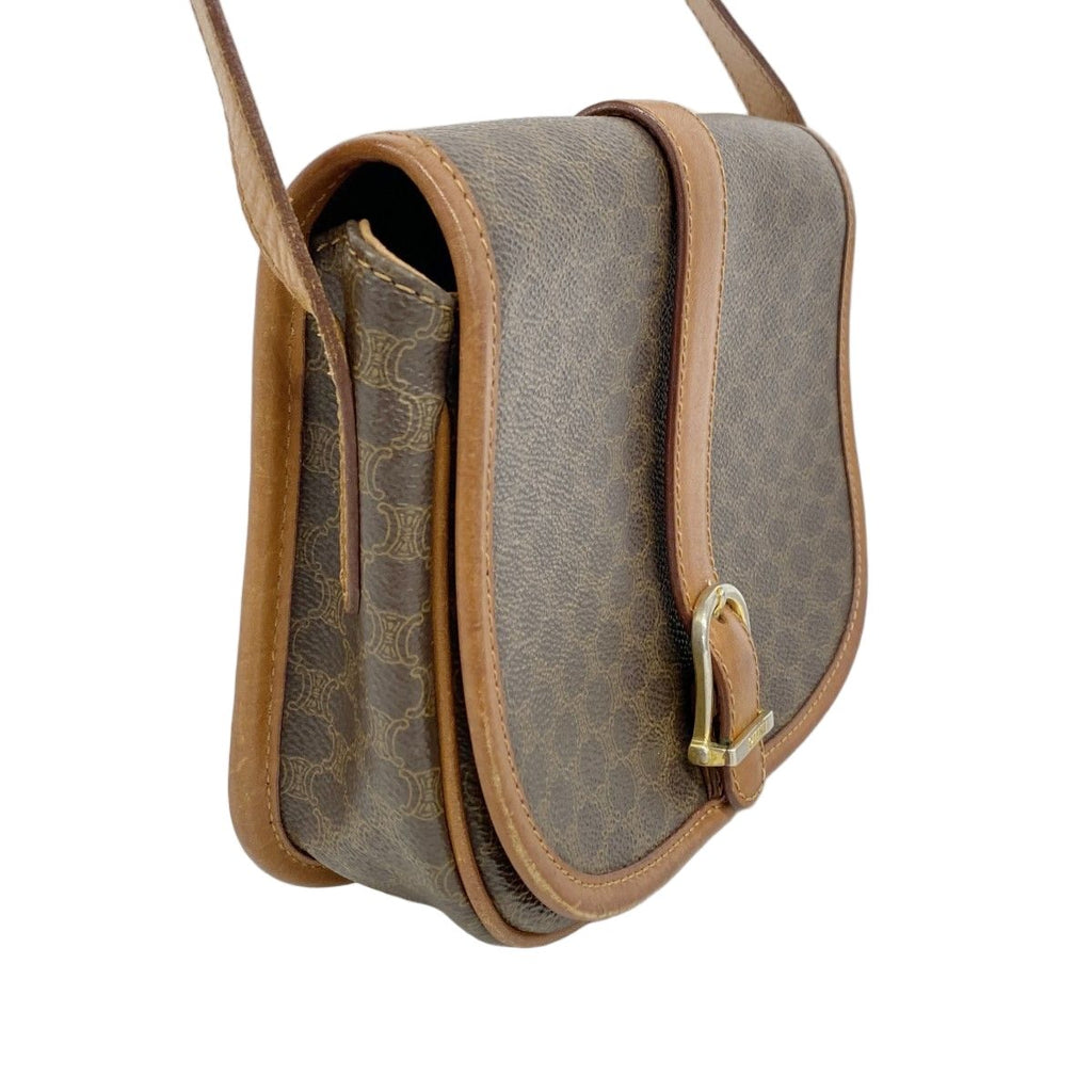 Celine Shoulder Bag Macadam Brown Gold — view 2