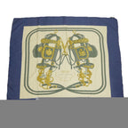 Hermes S Carre 90 Brides De GALA Ceremonial Bridle Navy 100% — view 3
