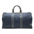 Louis Vuitton Tobago Keepall 50 Boston Bag Travel Purse Leather Navy