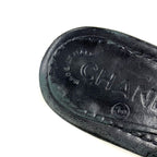 Chanel Camellia Strap Leather Sandals Black — view 6
