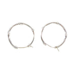 Gucci Polished Bamboo Hoop Earrings Silver Both
