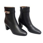 Hermes Short Boots Saint-germain Black 38 1 2 Leather Silver Hardware — view 2