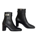 Hermes Short Boots Saint-germain Black 38 1 2 Leather Silver Hardware — view 4