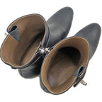 Hermes Short Boots Saint-germain Black 38 1 2 Leather Silver Hardware — view 8