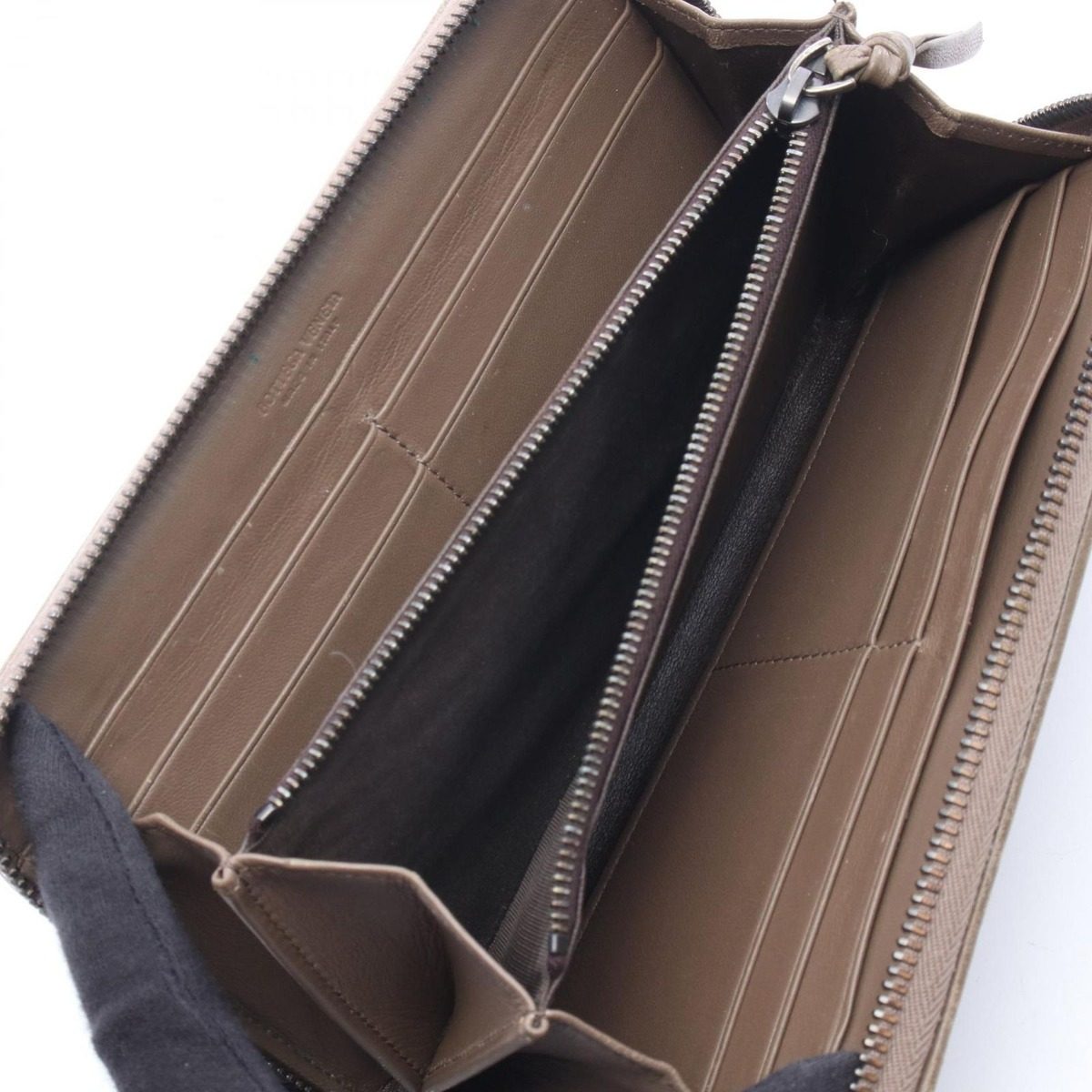 Bottega Veneta Round Wallet Intrecciato Brown Leather — view 3