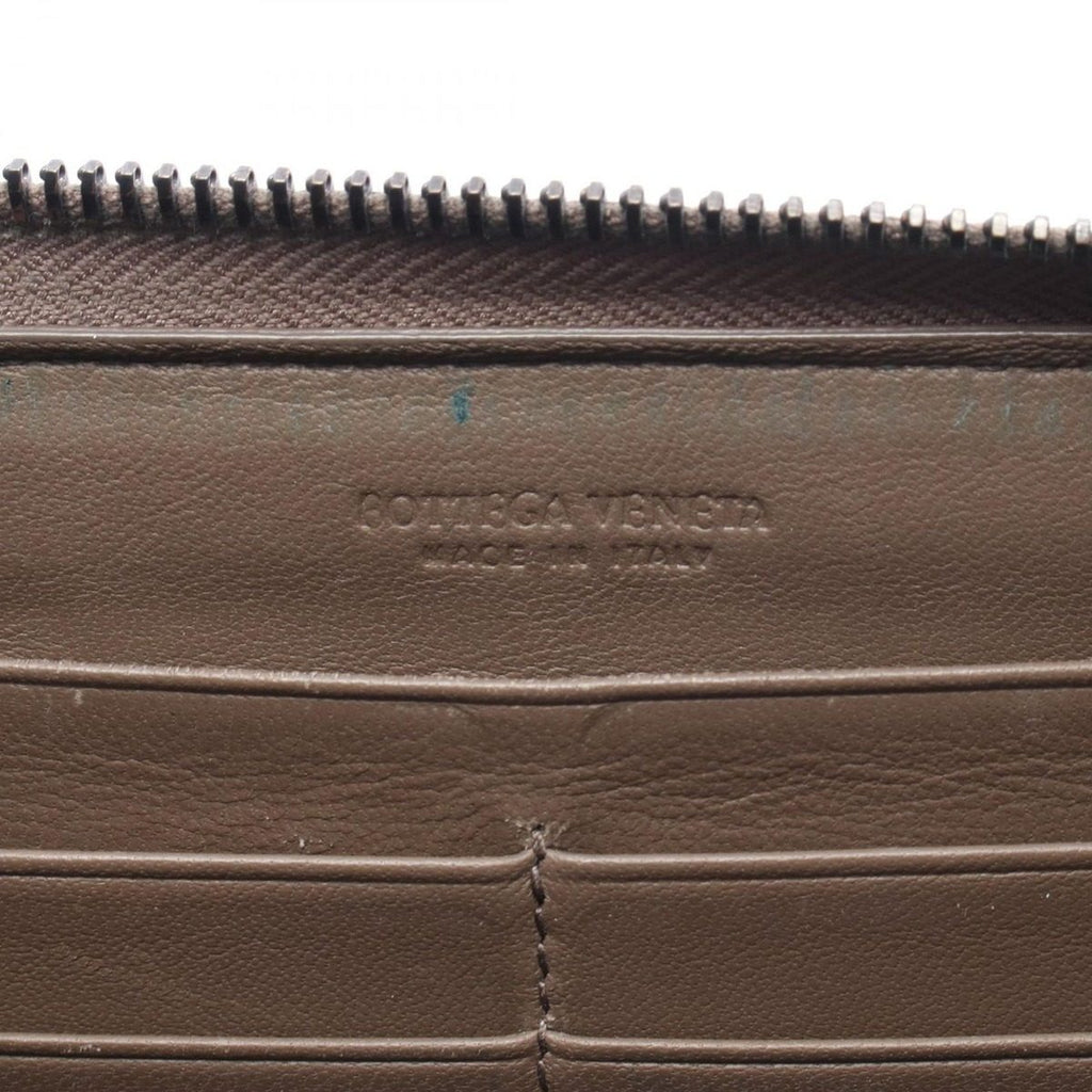 Bottega Veneta Round Wallet Intrecciato Brown Leather — view 4
