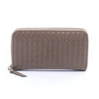 Bottega Veneta Round Wallet Intrecciato Brown Leather