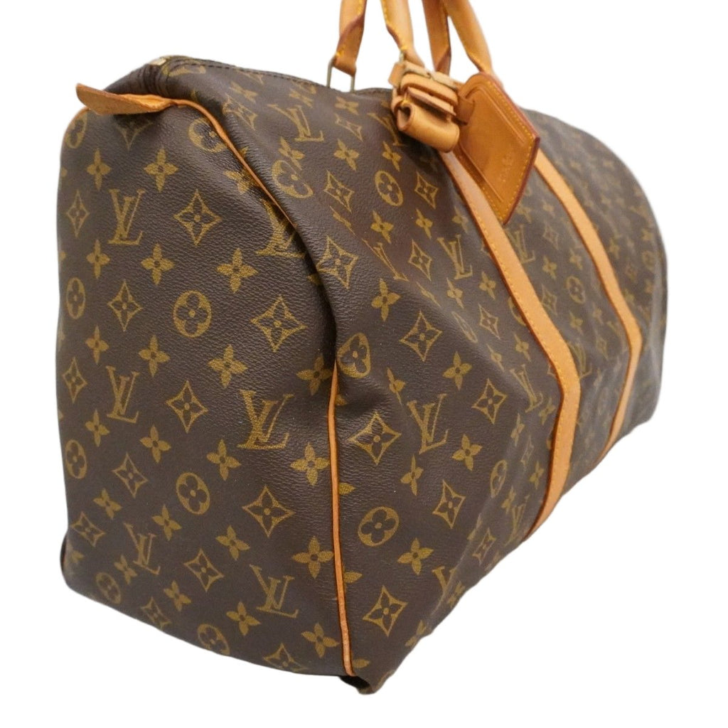 Louis Vuitton Boston Bag Monogram Keepall 50 Brown — view 2