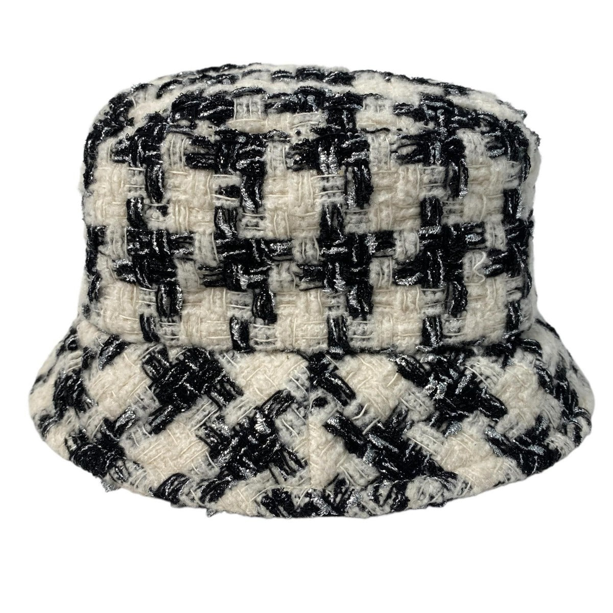 Chanel Tweed CC Logo Bucket Ivory Black — view 2