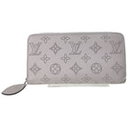 Louis Vuitton Round Zipper Long Wallet Monogram Mahina Light Gray — view 2