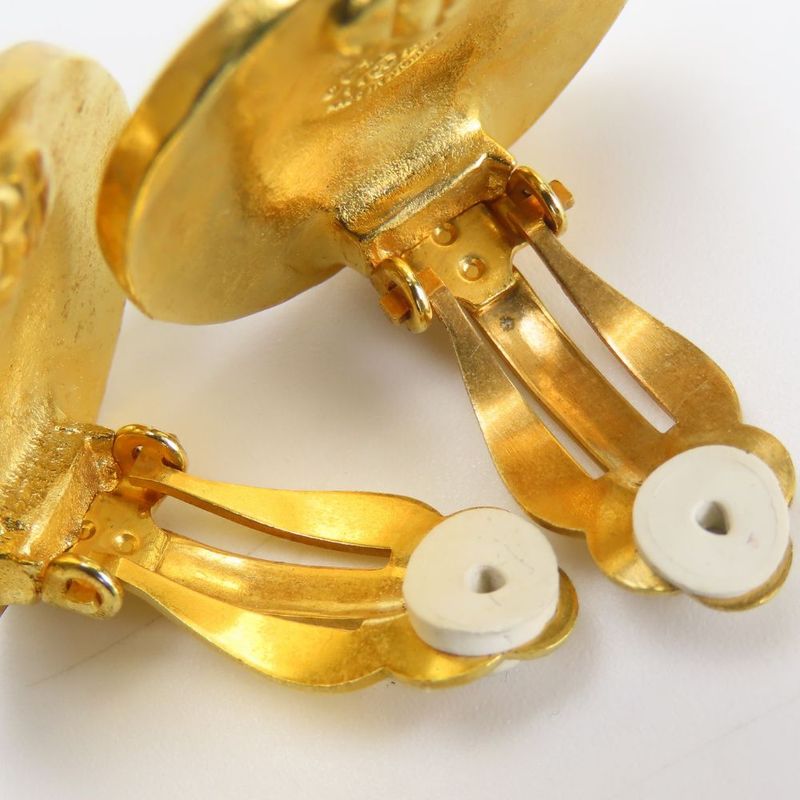 Chanel Earrings Coco Mark Metal Gold Plated Accessories 94 — view 7
